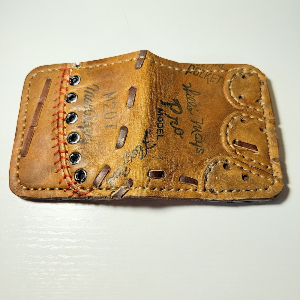 Willie Mays MacGregor Baseball Glove Leather Wallet Handmade